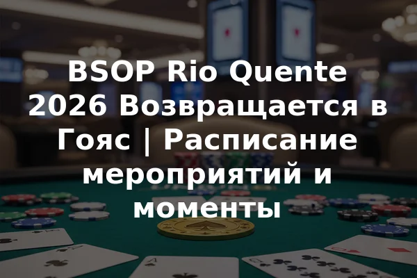 BSOP Rio Quente 2026 Возвращается в Гояс | Расписание мероприятий и моменты