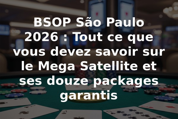 BSOP São Paulo 2026 : Tout ce que vous devez savoir sur le Mega Satellite et ses douze packages garantis