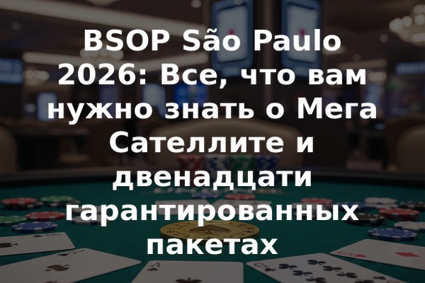BSOP São Paulo 2026: Все, что вам нужно знать о Мега Сателлите и двенадцати гарантированных пакетах
