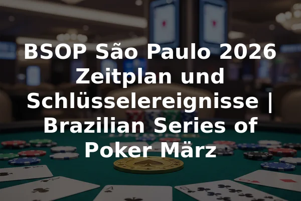 BSOP São Paulo 2026 Zeitplan und Schlüsselereignisse | Brazilian Series of Poker März