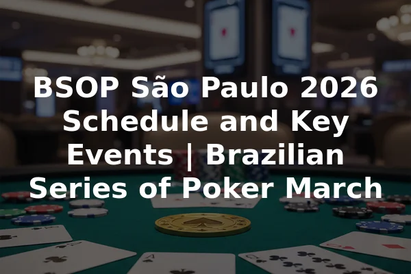 BSOP São Paulo 2026 Schedule and Key Events | Brazilian Series of Poker March