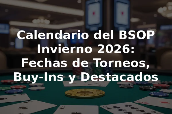 Calendario del BSOP Invierno 2026: Fechas de Torneos, Buy-Ins y Destacados