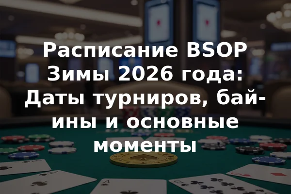 Расписание BSOP Зимы 2026 года: Даты турниров, бай-ины и основные моменты