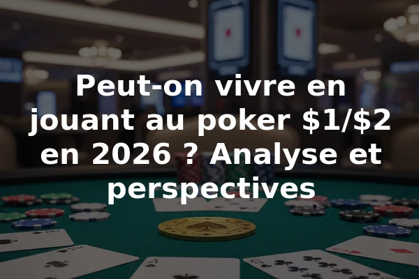 Peut-on vivre en jouant au poker $1/$2 en 2026 ? Analyse et perspectives