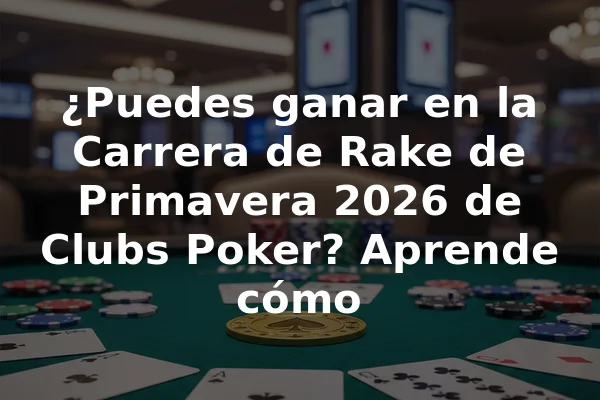 ¿Puedes ganar en la Carrera de Rake de Primavera 2026 de Clubs Poker? Aprende cómo