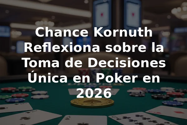 Chance Kornuth Reflexiona sobre la Toma de Decisiones Única en Poker en 2026