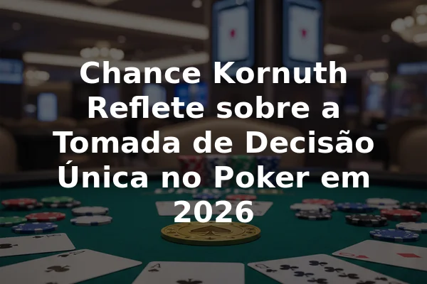 Chance Kornuth Reflete sobre a Tomada de Decisão Única no Poker em 2026