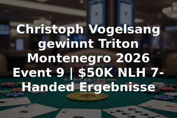 Christoph Vogelsang gewinnt Triton Montenegro 2026 Event 9 | $50K NLH 7-Handed Ergebnisse