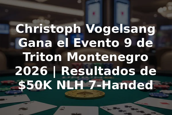 Christoph Vogelsang Gana el Evento 9 de Triton Montenegro 2026 | Resultados de $50K NLH 7-Handed