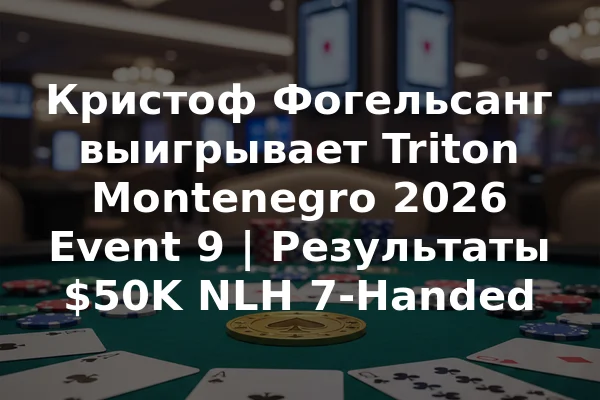 Кристоф Фогельсанг выигрывает Triton Montenegro 2026 Event 9 | Результаты $50K NLH 7-Handed