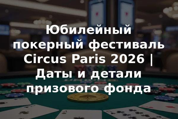 Юбилейный покерный фестиваль Circus Paris 2026 | Даты и детали призового фонда