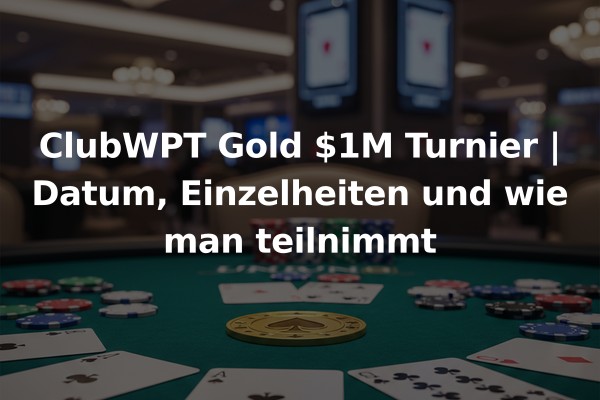 ClubWPT Gold $1M Turnier | Datum, Einzelheiten und wie man teilnimmt
