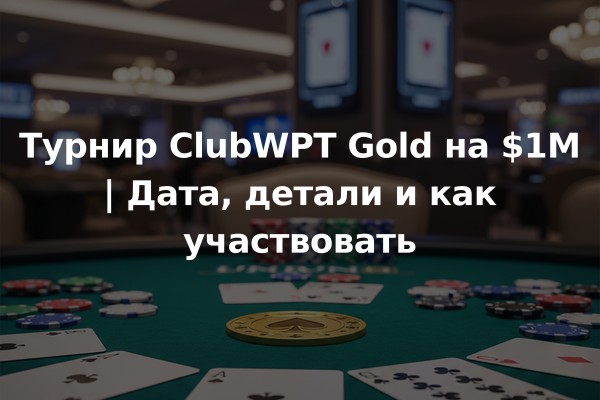 Турнир ClubWPT Gold на $1M | Дата, детали и как участвовать