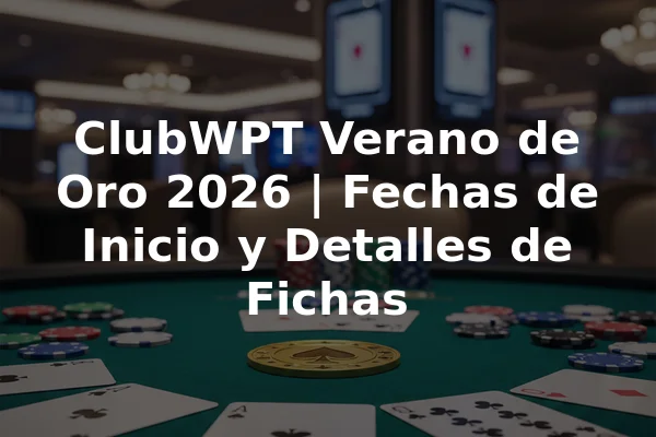 ClubWPT Verano de Oro 2026 | Fechas de Inicio y Detalles de Fichas