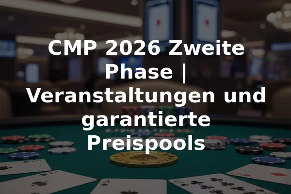 CMP 2026 Zweite Phase | Veranstaltungen und garantierte Preispools