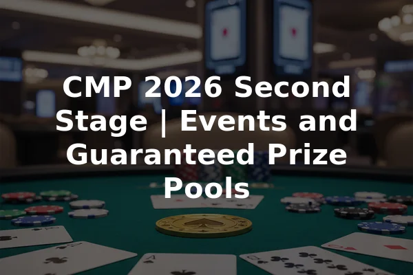 CMP 2026 Second Stage | Events and Guaranteed Prize Pools