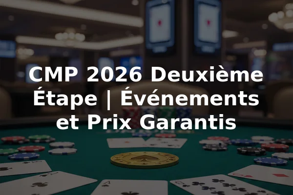 CMP 2026 Deuxième Étape | Événements et Prix Garantis
