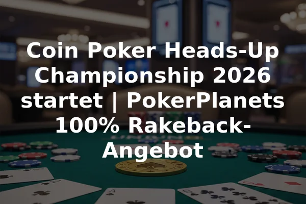 Coin Poker Heads-Up Championship 2026 startet | PokerPlanets 100% Rakeback-Angebot