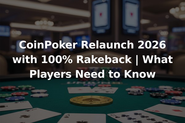 CoinPoker Relaunch 2026 with 100% Rakeback | What Players Need to Know