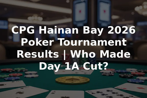 CPG Hainan Bay 2026 Poker Tournament Results | Who Made Day 1A Cut?