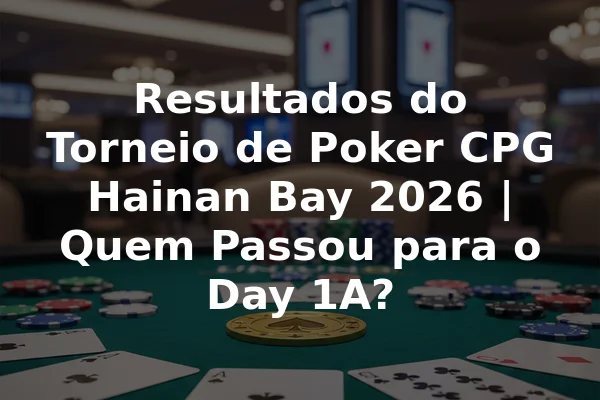 Resultados do Torneio de Poker CPG Hainan Bay 2026 | Quem Passou para o Day 1A?