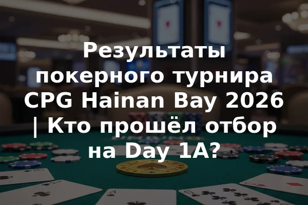 Результаты покерного турнира CPG Hainan Bay 2026 | Кто прошёл отбор на Day 1A?