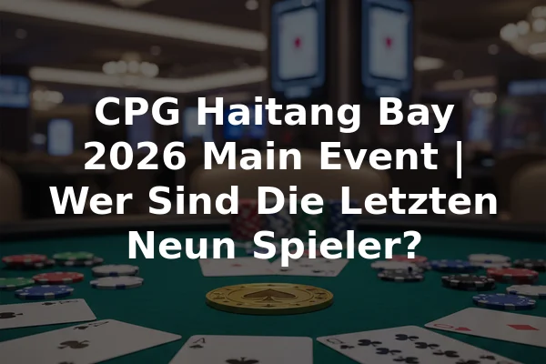 CPG Haitang Bay 2026 Main Event | Wer Sind Die Letzten Neun Spieler?