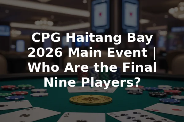 CPG Haitang Bay 2026 Main Event | Who Are the Final Nine Players?