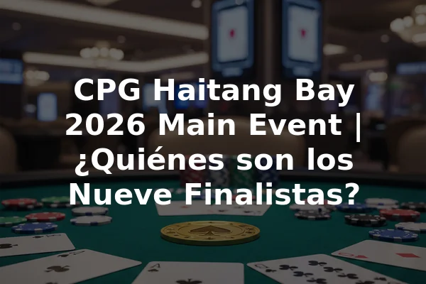 CPG Haitang Bay 2026 Main Event | ¿Quiénes son los Nueve Finalistas?