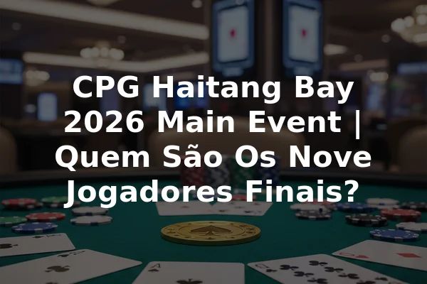 CPG Haitang Bay 2026 Main Event | Quem São Os Nove Jogadores Finais?