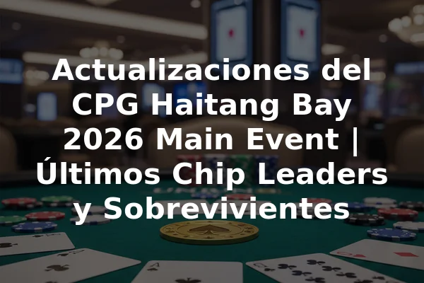 Actualizaciones del CPG Haitang Bay 2026 Main Event | Últimos Chip Leaders y Sobrevivientes