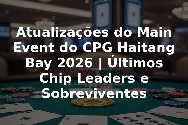 Atualizações do Main Event do CPG Haitang Bay 2026 | Últimos Chip Leaders e Sobreviventes