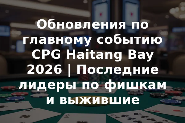 Обновления по главному событию CPG Haitang Bay 2026 | Последние лидеры по фишкам и выжившие