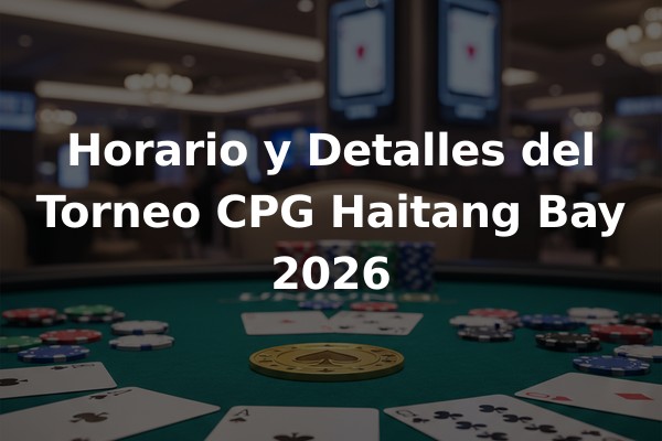 Horario y Detalles del Torneo CPG Haitang Bay 2026
