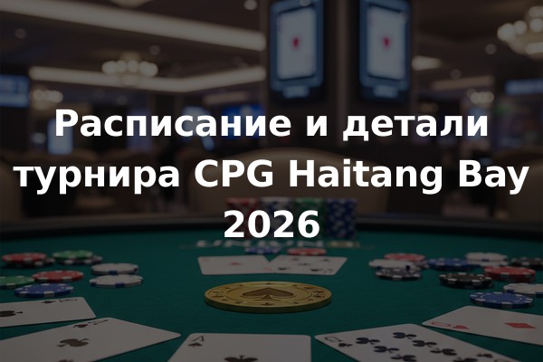 Расписание и детали турнира CPG Haitang Bay 2026