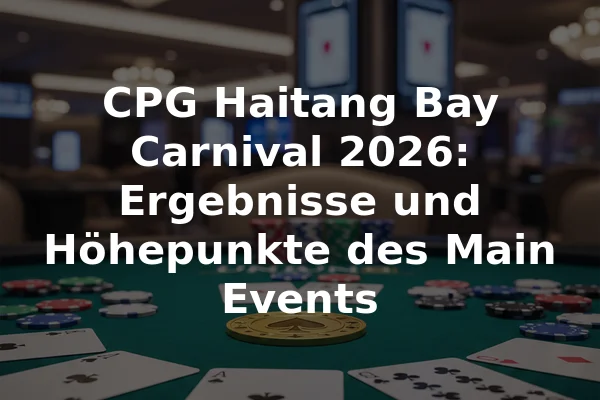 CPG Haitang Bay Carnival 2026: Ergebnisse und Höhepunkte des Main Events