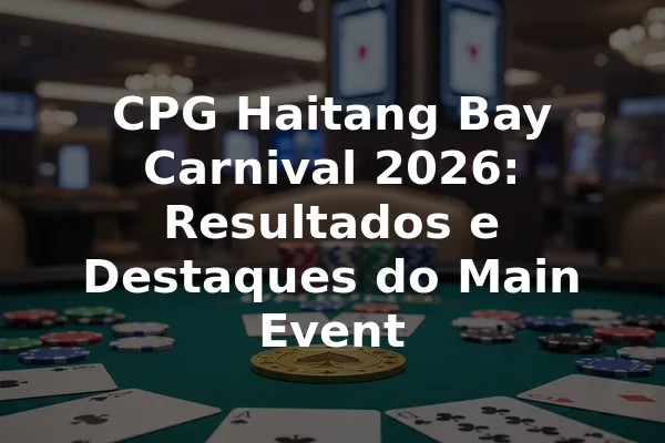 CPG Haitang Bay Carnival 2026: Resultados e Destaques do Main Event