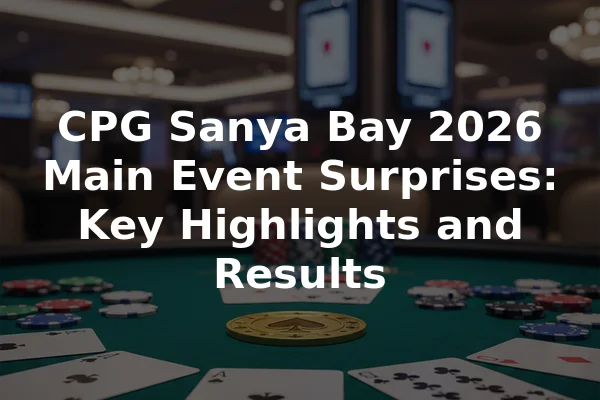 CPG Sanya Bay 2026 Main Event Surprises: Key Highlights and Results