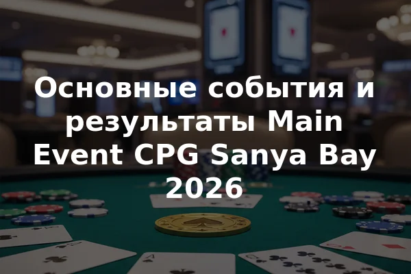Основные события и результаты Main Event CPG Sanya Bay 2026