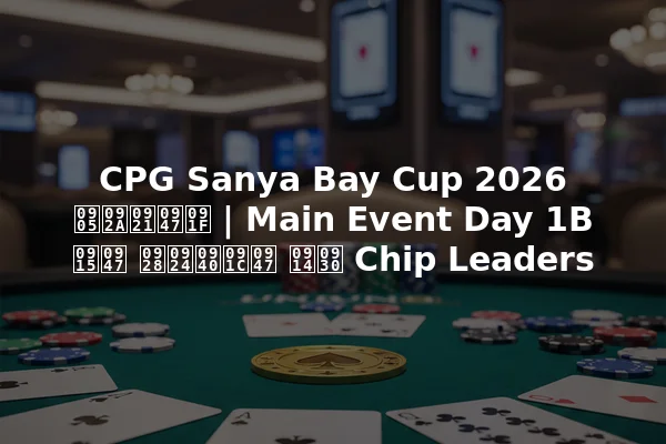 CPG Sanya Bay Cup 2026 अपडेट | Main Event Day 1B के नतीजे और Chip Leaders