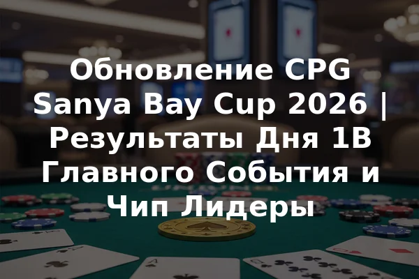 Обновление CPG Sanya Bay Cup 2026 | Результаты Дня 1B Главного События и Чип Лидеры