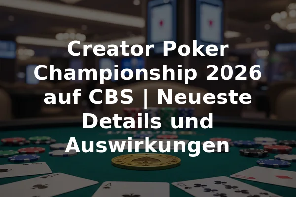 Creator Poker Championship 2026 auf CBS | Neueste Details und Auswirkungen