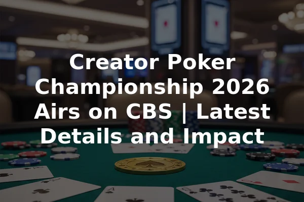 Creator Poker Championship 2026 Airs on CBS | Latest Details and Impact
