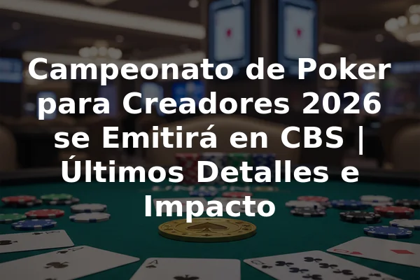 Campeonato de Poker para Creadores 2026 se Emitirá en CBS | Últimos Detalles e Impacto