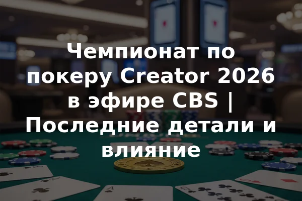 Чемпионат по покеру Creator 2026 в эфире CBS | Последние детали и влияние