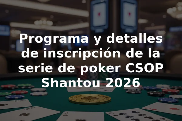 Programa y detalles de inscripción de la serie de poker CSOP Shantou 2026