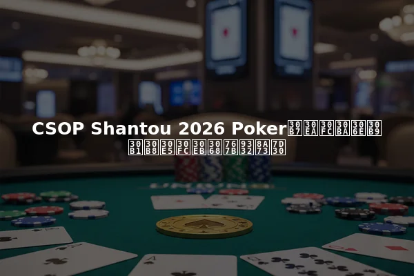 CSOP Shantou 2026 Pokerシリーズのスケジュールと登録詳細