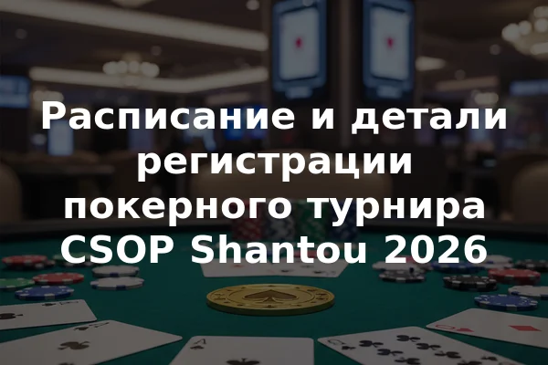 Расписание и детали регистрации покерного турнира CSOP Shantou 2026