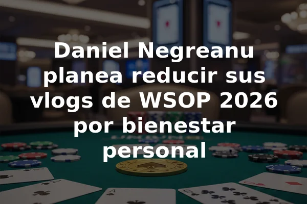 Daniel Negreanu planea reducir sus vlogs de WSOP 2026 por bienestar personal