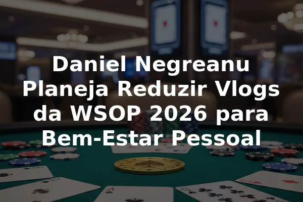 Daniel Negreanu Planeja Reduzir Vlogs da WSOP 2026 para Bem-Estar Pessoal